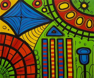 Leikkikentän vihreä, 2022 (öljy kankaalle) tekijältä Yue Zeng