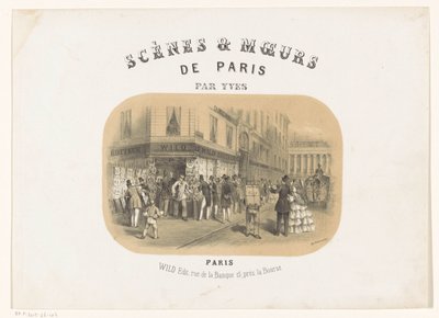 Kustantajan Wildin ulkopuoli Pariisissa Scenes & moeurs de Paris (sarjan nimi esineellä) tekijältä Yves
