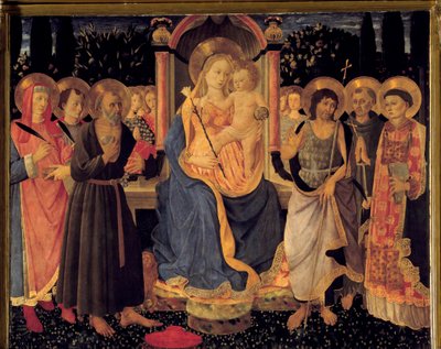 Pyhän Hieronymuksen alttaritaulu Neitsyt ja lapsi, n. 1460 (maalaus) tekijältä Zanobi di Benedetto Strozzi