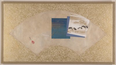 Kolme maisemaa, 1800-luvun loppupuoli (viuhkamaalaus kiinnitetty albumilehdeksi; tempera paperille) tekijältä Zeshin Shibata