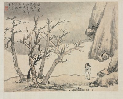 Maisemaalbumi eri tyyleillä: Luminen maisema, 1684. tekijältä Zha Shibiao