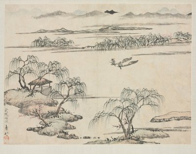 Maisemaalbumi eri tyyleillä: Wulingin virta, 1684. tekijältä Zha Shibiao