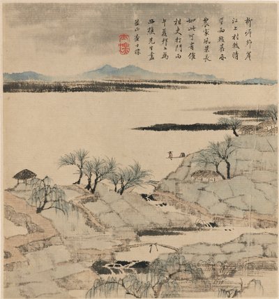 Jokimaisema, touko-elokuu 1666 tekijältä Zha Shibiao