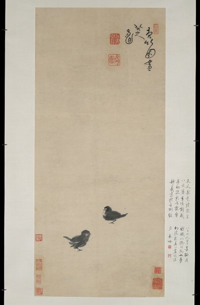 Two Chicks, n. 1694 (muste paperille) tekijältä Zhu Da