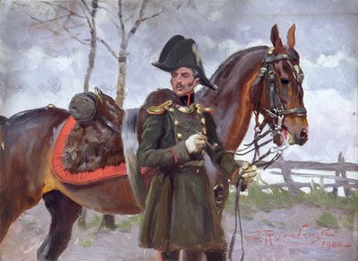 Napoleonin sotilas hevosen kanssa tekijältä Zygmunt Rozwadowski