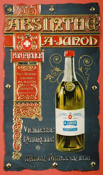 Absinthe Junodin mainos, n. 1900 tekijältä Frederick (attr. to) Barnard