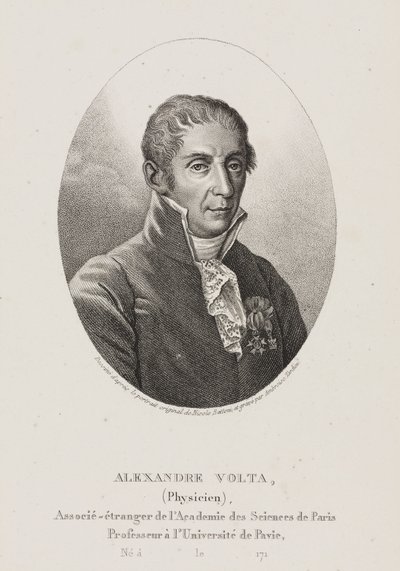 Alessandro Volta, italialainen fyysikko ja keksijä, n. 1800 tekijältä Frederick (attr. to) Barnard