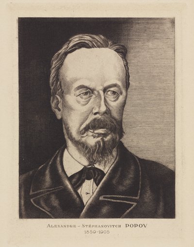 Alexandre-Stephanovich Popov, venäläinen fyysikko, c 1905 tekijältä Frederick (attr. to) Barnard