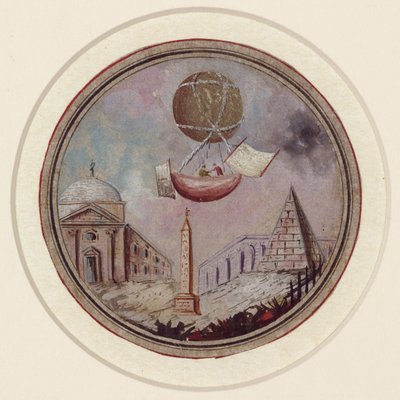 Varhainen ilmapallokatastrofi, n. 1785 tekijältä Frederick (attr. to) Barnard