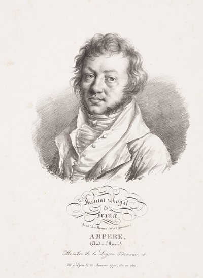 Andre-Marie Ampere, ranskalainen fyysikko ja matemaatikko, n. 1820 tekijältä Frederick (attr. to) Barnard