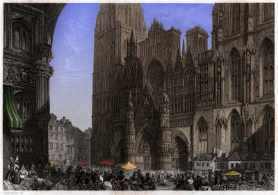 Cathedrale de Rouen, noin 1850 (kaiverrus) tekijältä . .