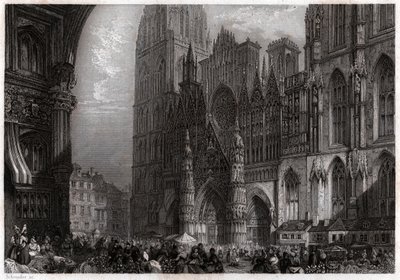 Cathedrale de Rouen, noin 1850 (kaiverrus) tekijältä . .