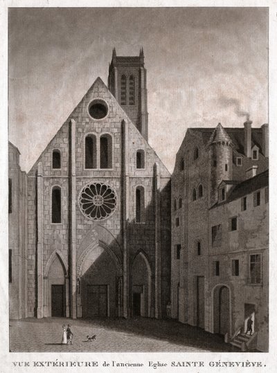 Sainte Genevieven kirkko, 1800-luvun alku (kaiverrus) tekijältä . .