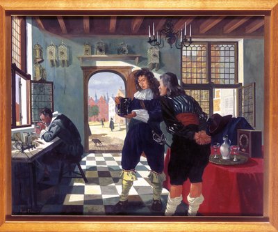 Kello- ja kellokoneet Christiaan Huygens Salomon Costerin kelloseppiliikkeessä tekijältä Frederick (attr. to) Barnard