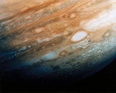 Lähikuva Jupiterin pilvikuvioista tekijältä Ferdinand Georg Waldmuller