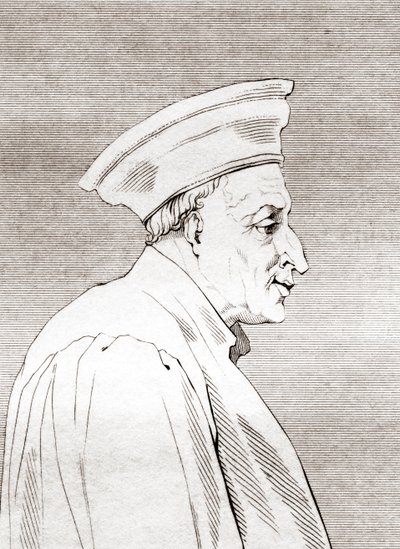 Còsimo di Giovanni degli Mèdici (1389 – 1464), ensimmäinen Medici-poliittisen dynastian jäsen, "Historiallisesta muotokuvien ja maalausten galleriasta", julkaistu 1808 tekijältä Ferdinand Georg Waldmuller