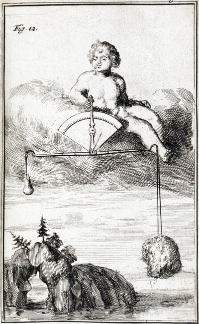 Cupid mittaa kosteutta tekijältä Ferdinand Georg Waldmuller