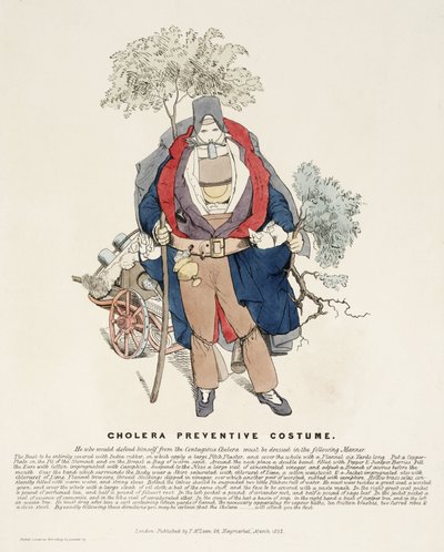 Diseases, Kolera "Cholera Preventive Costume", maaliskuu 1832 tekijältä Frederick (attr. to) Barnard