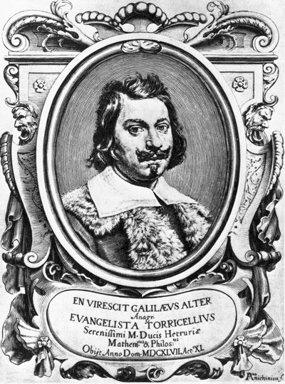 Evangelista Torricelli, italialainen fyysikko tekijältä Ferdinand Georg Waldmuller