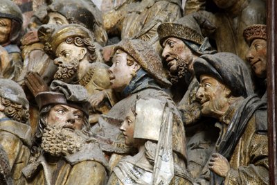 RANSKA. Hauts-de-France. SUMMA. Amiens. Neitsyt Marian katedraali. Kuoron eteläseinä. Yksityiskohta bareljeefistä, jotka kuvaavat Saint Ferminin tarinaa (Firmin d