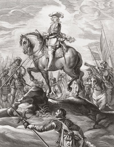 Ferdinand Itävaltalainen johti joukkoja Alppien yli, heinäkuu 1634 tekijältä . .