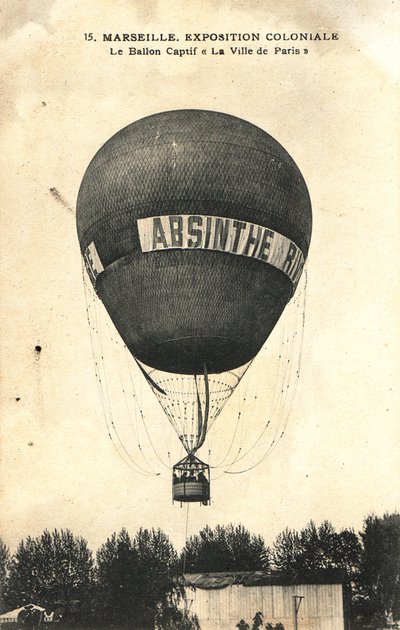 Kuumailmapallomainonta Absinthe Rivoire tekijältä Frederick (attr. to) Barnard