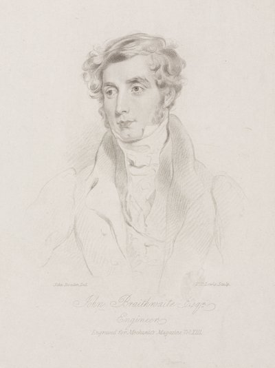 John Braithwaite, brittiläinen insinööri, n. 1830 tekijältä Frederick (attr. to) Barnard