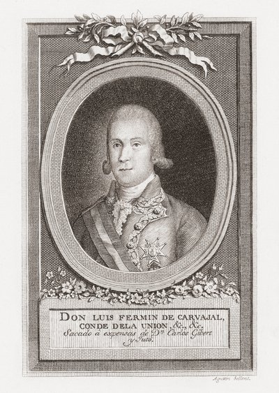 Luis Fermín de Carvajal, Unionin kreivi. Muotokuva. tekijältä . .