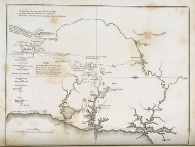 Sydneyn ja sitä ympäröivien alueiden kartta, Australia, n. 1798 tekijältä Frederick (attr. to) Barnard