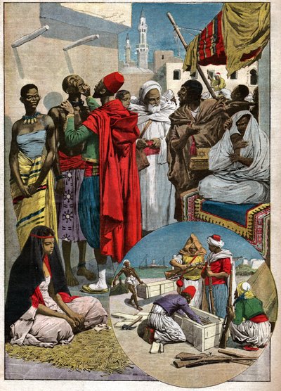 Marche aux escalves a Tripoli. Orjamarkkinat Tripolissa. tekijältä Ferdinand Georg Waldmuller