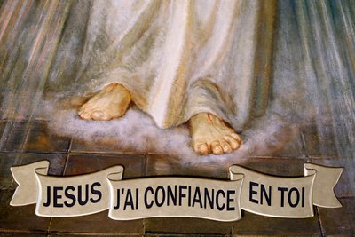 Notre Dame de Plainpalaisin kirkko. Jeesus, jumalallinen armo, luotan sinuun. Ranska. tekijältä . .