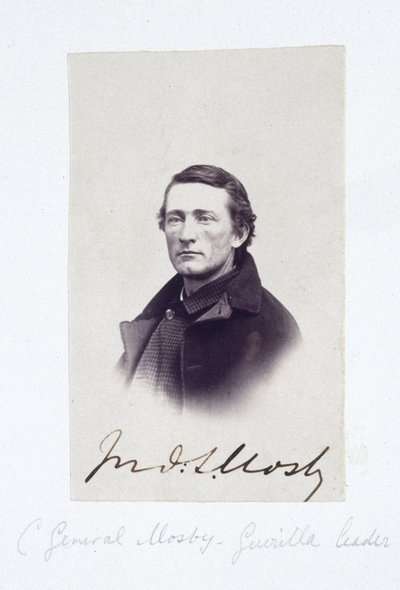 Kenraali Mosbyn muotokuva, konfederaation sissijohtaja, n. 1863 tekijältä Frederick (attr. to) Barnard