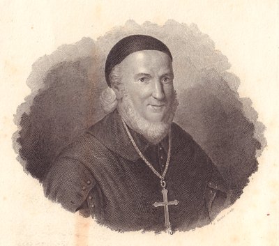 Italian piispa Adeodato Turchin (1724-1803) muotokuva, G Guzzin kuparikaiverrus Francesco Viciran maalauksesta tekijältä William Walcutt
