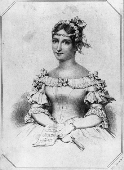 Laura Cinti-Damoreau (1801-1863), ranskalaisen sopraanon muotokuva, litografia tekijältä William Walcutt