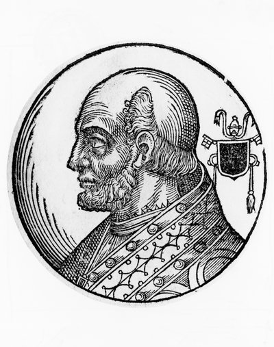 Theodorus I:n (kuoli 649), katolisen kirkon 73. paavin muotokuva vuodelta 642, kaiverrus tekijältä William Walcutt
