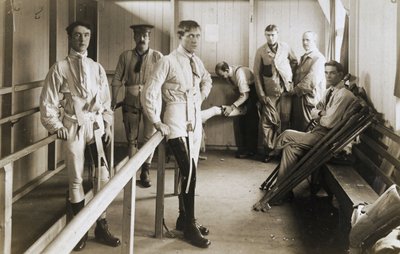 Proteesit Sotilaat tekojaloissa, c 1915-1918 tekijältä Ferdinand Georg Waldmuller