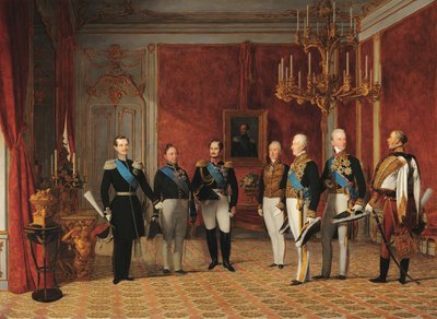 Prinssi Metternichin suuriruhtinas Aleksanteri Nikolajevitšin vastaanotto Wienin Hofburgissa vuonna 1839 tekijältä Фердинанд Георг Вальдмюллер
