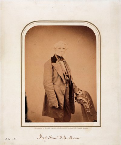 Samuel F B Morse, yhdysvaltalainen taiteilija ja morsekoodin keksijä, n. 1870 tekijältä Frederick (attr. to) Barnard