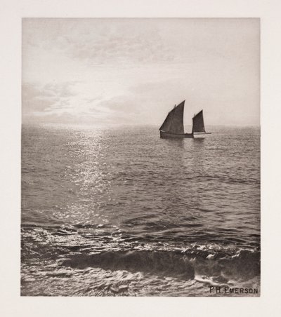 "Auringonnousu merellä" (lever de soleil en mer) tekijältä Frederick (attr. to) Barnard
