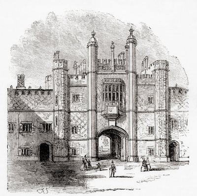 Portti Eton Collegeen, Eton, Berkshire, Englanti, nähty täällä 1800-luvulla. tekijältä . .