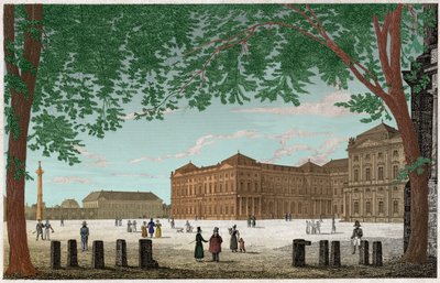 Wurzburgin asuinpaikka, Princes Eveques en Baijerin linna. noin 1850 (kaiverrus) tekijältä . .