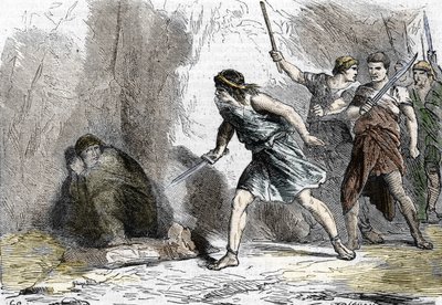 Neronin itsemurha, 9. kesäkuuta 68. 1800-luku (kaiverrus) tekijältä . .