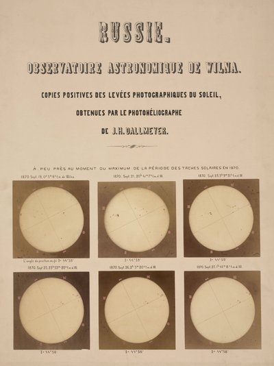 Aurinko, kuvattu Dallmeyer-heliografilla, Vilna, Liettua tekijältä Frederick (attr. to) Barnard