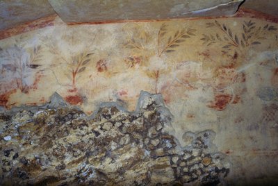Puut, fresko, Sinisten demonien hauta, Tarquinian nekropolis (UNESCOn maailmanperintöluettelo, 2004), Lazio, Italia, etruskien sivilisaatio, 5. vuosisata eKr. (kuva) tekijältä Georg Carl Heinrich Dollmann