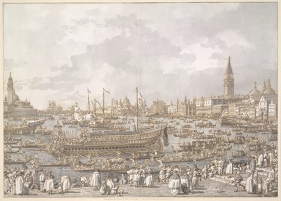 Venetsian dogi lähdössä Lidoon tekijältä Canaletto