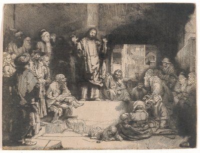 Kristuksen saarnaaminen (La Petite Tombe) tekijältä Rembrandt van Rijn