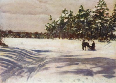 Talvimaisema Latviassa tekijältä after A. Langfier