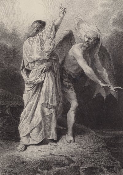 Kristus paholaisen kiusaa tekijältä after Albert Robida