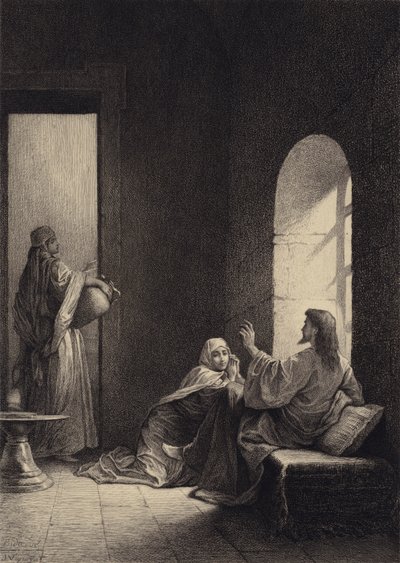 Jeesus Martan ja Marian talossa tekijältä after Albert Robida