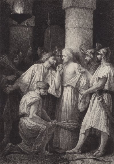 Jeesus luovutti sotilaille tekijältä after Albert Robida